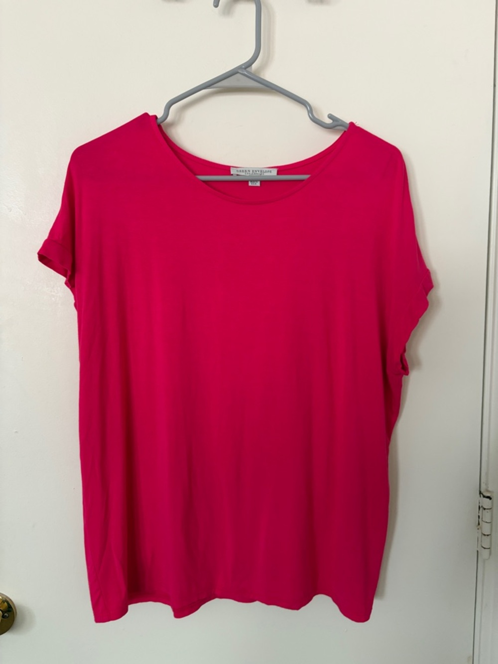 Women's Green Envelope Pink Tee - Size M
